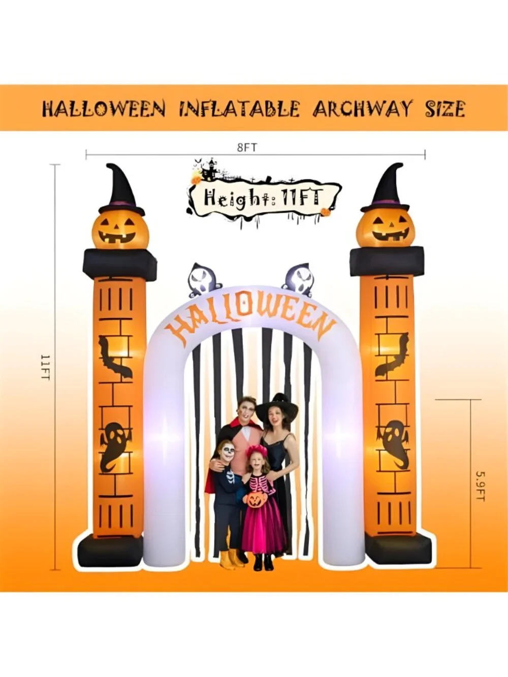 11 FT(H) x 10 FT(L) Giant Halloween Inflatables Archway, Halloween Inflatable,